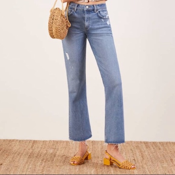Reformation Denim - Reformation Cropped Flood Jean in Olympic